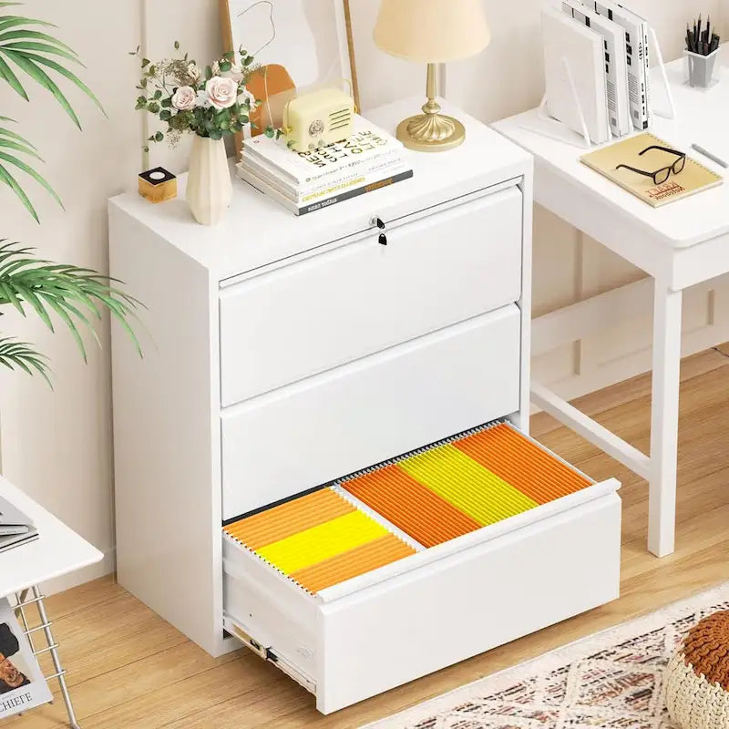 3 Drawer Metal Lateral Filing Cabinet with Lock