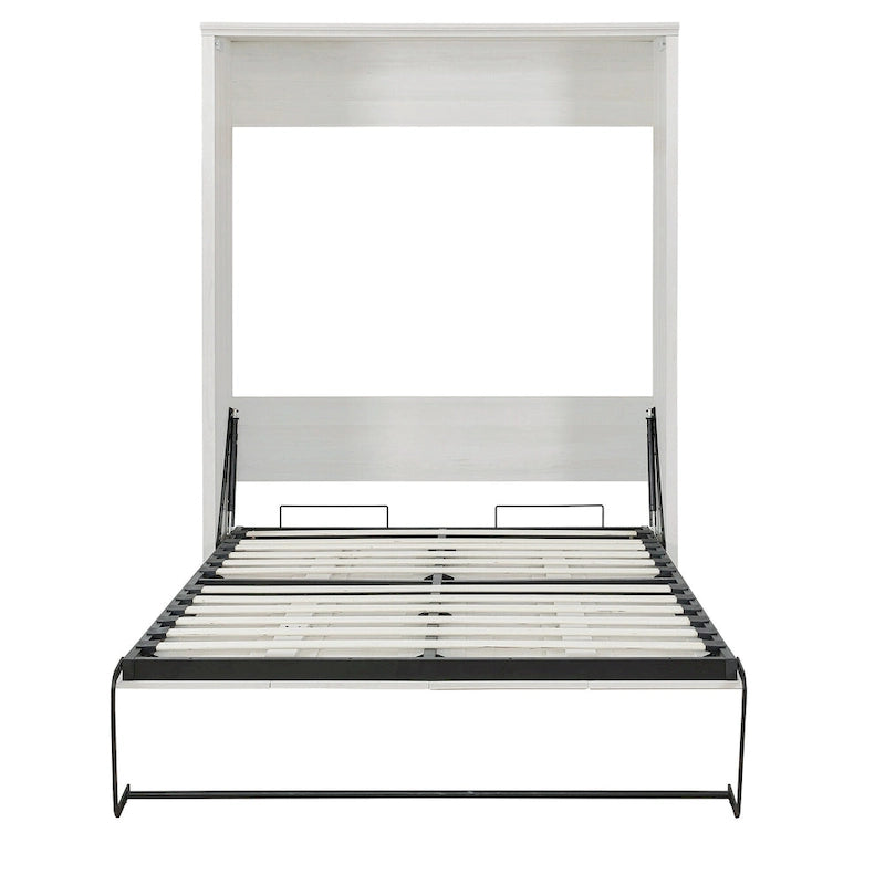Half Self-Close and Open Murphy Bed Cabinet Space-Saving Bed