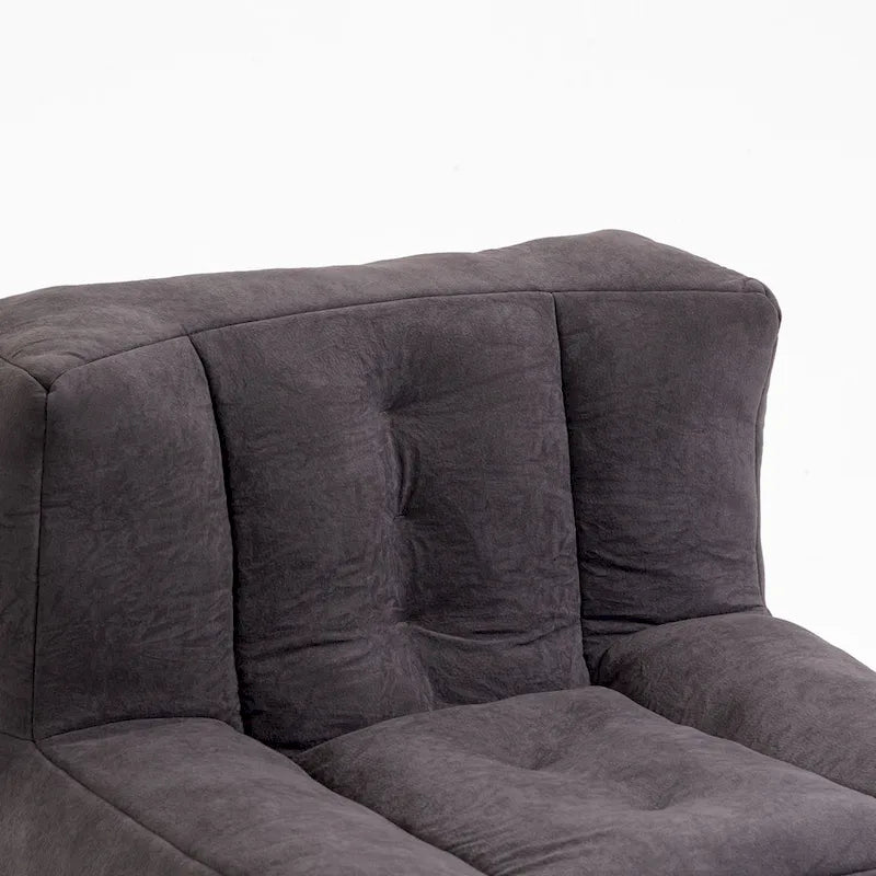 Oaks Aura Fluffy Bean Bag Chair, Super Soft Lazy Sofa Chair With Memory Foam And Ottoman, Indoor Modern Bean Bag Chair