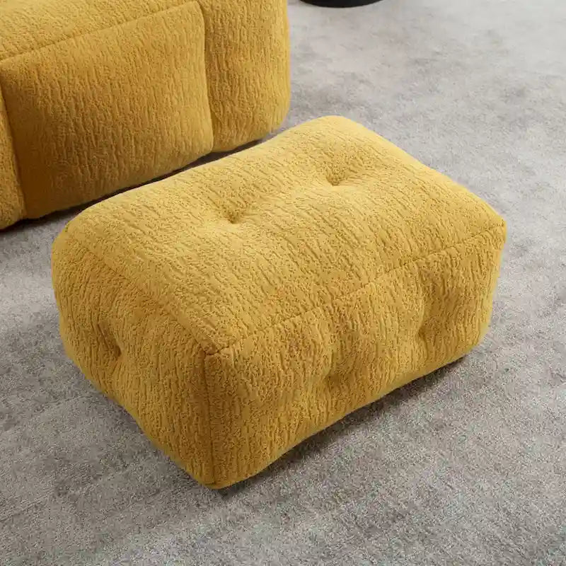 Oaks Aura Fluffy Bean Bag Chair, Super Soft Lazy Sofa Chair With Memory Foam And Ottoman, Indoor Modern Bean Bag Chair